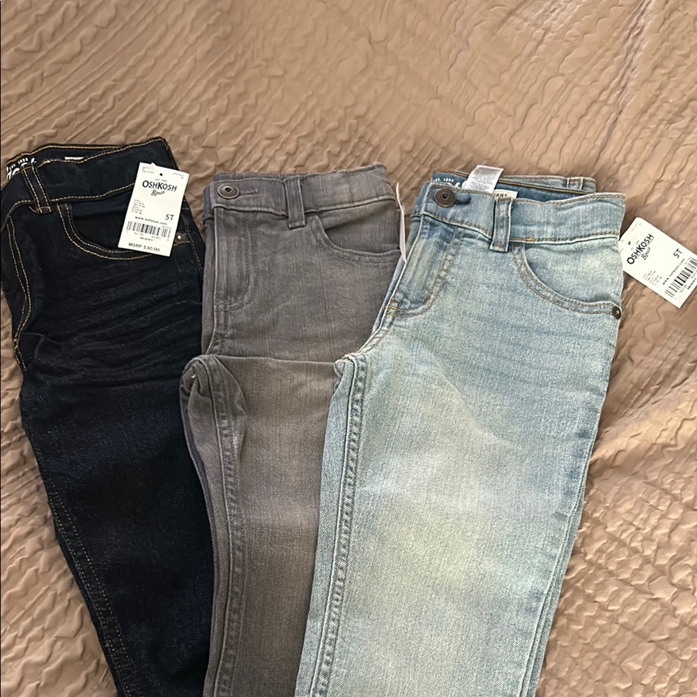 OshKosh B'gosh Kids' Jeans Trio - dark blue, Gray, Light Blue